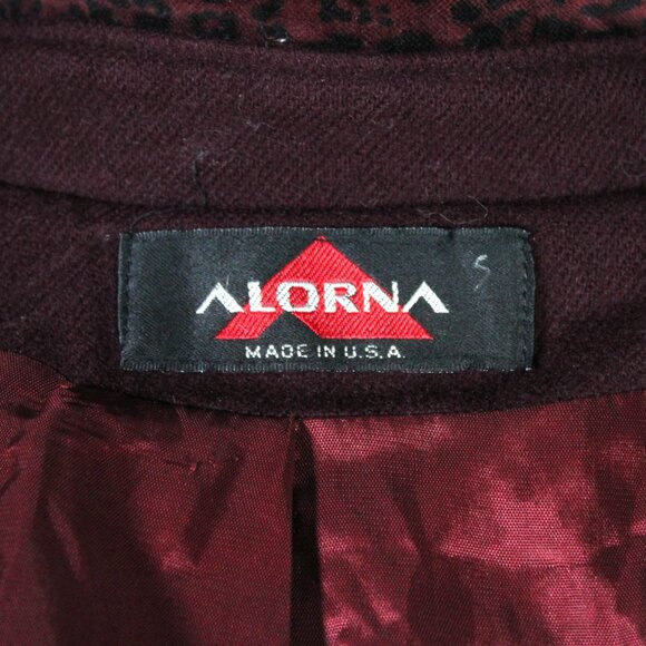 Vintage 1980s Noir Style Burgundy Wool Jacket with Leopard Print Trim - Picture 13 of 13